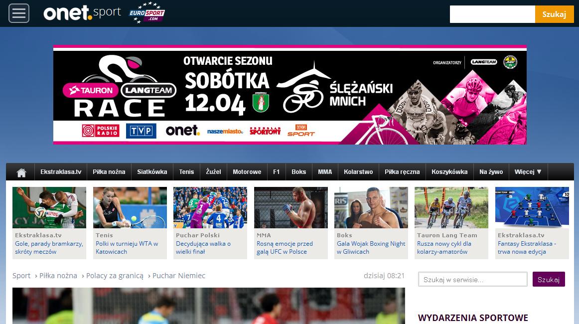 Patron Medialny onet.pl odsłonowa kampania bannerowa na stronach portalu onet.pl, 2 500 000 odsłon kreacji przed każdą z edycji z linkiem www.tauronlangteamrace.