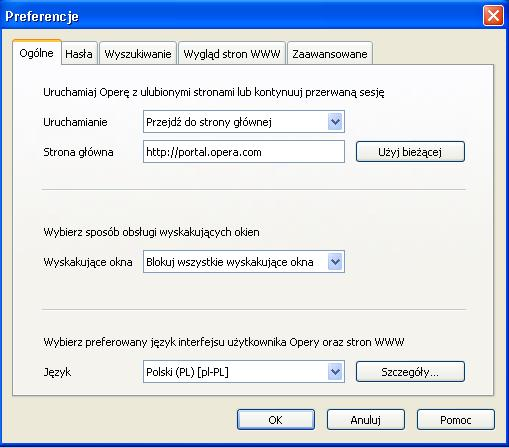 10. Konfiguracja przeglądarki Opera 9.