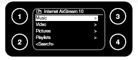 AirStream 10 wyświetli napis UNKNOWN DEVICE w oknie Media Sharing. Kliknij 'Unknown device a następnie Allow i OK Teraz w Airstream wybierz znowu SERWER/PC używając pokrętła.