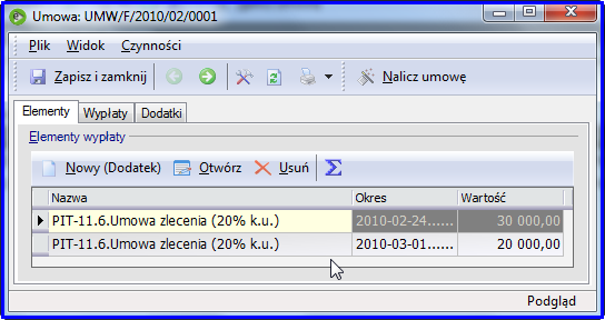 Data (np.: 2002-01-01 ). Na liście zostaną umieszczeni zleceniobiorcy realizujący umowy zawarte 1 stycznia 2002 roku i później Data (np.: 2001-12-31).