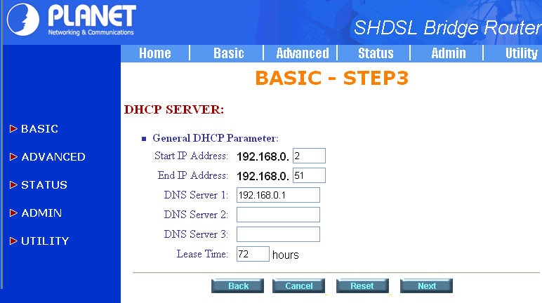 Po otwarciu się kolejnego okna konfiguracji, należy wpisać następujące parametry: 1) Wpisać adres IP IP Address: 192.168.0.1 2) Maska Subnet Mask: 255.