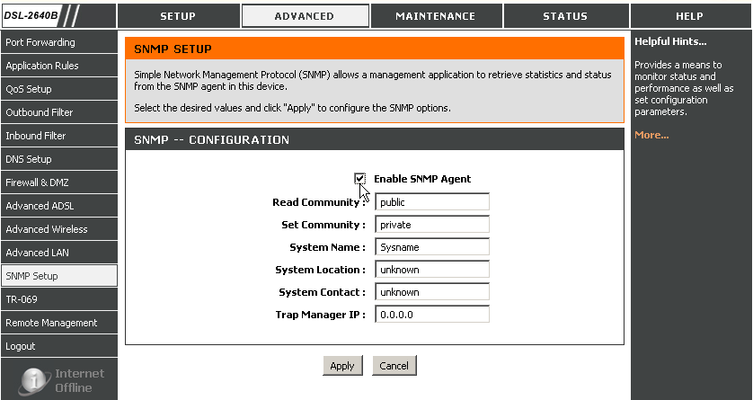 Adres sieci docelowej (Destination Network Address) wpisz adres sieci docelowej Maska podsieci (Subnet Mask) wpisz maskę sieci docelowej.