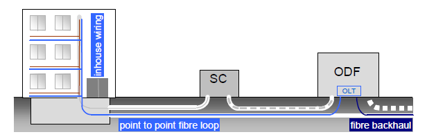 FTTC FTTB FTTH w architekturze Punkt-Punkt FTTH w