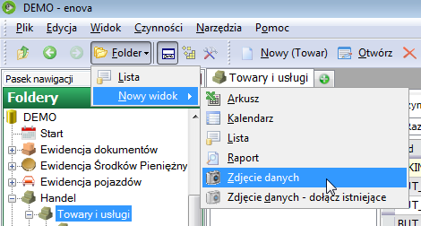 Zdjęcia danych Opis ogólny Zdjęcia danych są dodatkowymi listami tworzonymi w enova przez użytkownika, zawierającymi określone dane odczytane w danym momencie, według zadanych kryteriów filtrowania.