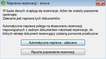 Uwaga! Po zatwierdzeniu dokumentu rozchodowego i ewentualnie odświeżeniu widoku listy, rezerwacja powinna zniknąć z listy Handel Pozostałe Wewnętrzne. Kiedy rezerwacja jest niepoprawna?