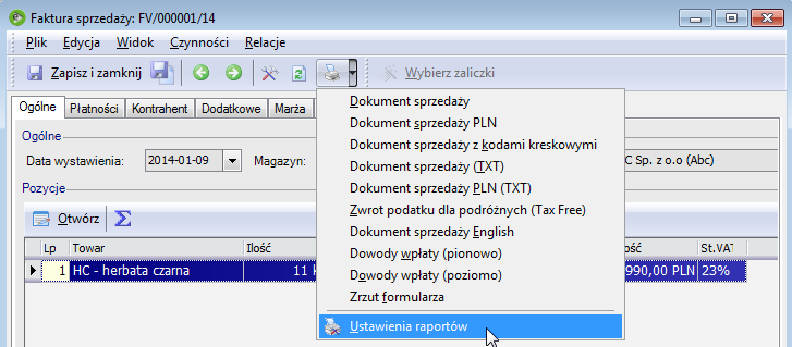 Dołączanie nowego wydruku System enova wyposażony jest w standardowy zestaw wydruków i raportów.