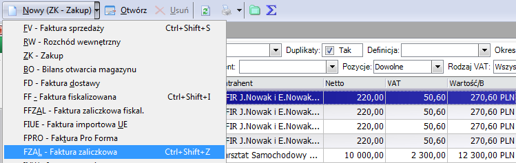 Dokumenty Metody tworzenia nowych dokumentów Podstawową funkcją systemu jest rejestracja dokumentów. W zależności od okoliczności i potrzeb można je tworzyć różnymi metodami.