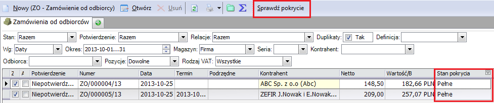 W magazynie znajduje się 10 szt. danego towaru, całe 10 szt. jest zarezerwowane przez zamówienie algorytmiczne.