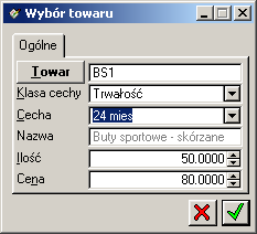 Rys. 2.106 Odczyt inwentaryzacji, zakładka: Towary. Następnie naleŝy wydrukować arkusz spisowy (odczyt) i przeprowadzić spis (zliczyć ilości) towarów według wydruku.
