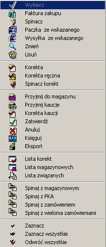 na zaznaczenie. Dokumenty wyeksportowane są oznaczane i są pomijane w kolejnych eksportach.