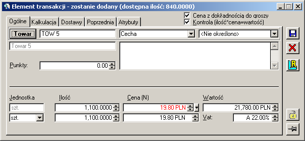 w definicji dokumentu: Faktura sprzedaŝy, na zakładce: Ogólne, zostało odznaczone pole: Uwzględniaj rezerwacje.