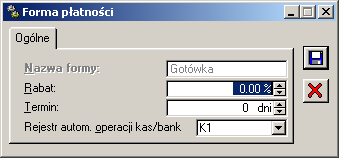 2.2.3 Konfiguracja, zakładka: SprzedaŜ/ Formy płatności Formy płatności są stosowane przy wystawianiu dokumentów handlowych i mogą być przypisane do kontrahentów.
