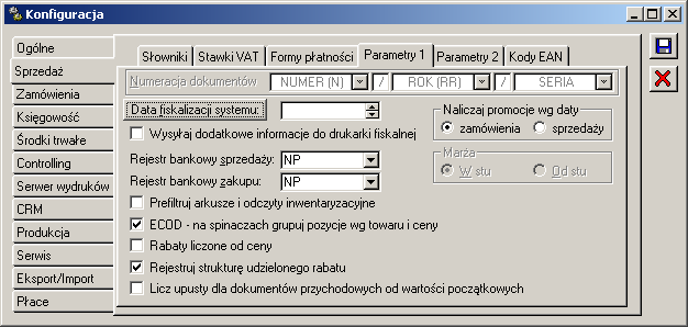 UWAGA: Do formy płatności moŝe równieŝ zostać przypisany domyślny płatnik. Definiuje się go podczas edycji centrum struktury firmy (struktura praw), na zakładce: Formy płatności.