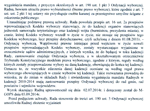 PRZED WYBORAMI RADNA BOGUMI A STASZEK ODWO YWANA NA NAJBLI SZEJ SESJI 24 WRZEŒNIA 2014 W zwi¹zku z informacj¹ o zarejestrowanie komitetu wyborczego przez Bogumi³ê Staszek zapyta³am sekretarza UMiG We