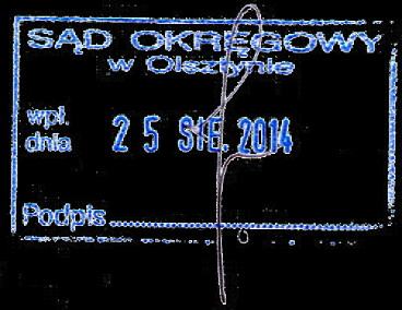 Olsztyn, dn. 25 VIII 2014 r. Sąd Okręgowy w Olsztynie I Wydział Cywilny ul. Dąbrowszczaków 44 A 10-001 Olsztyn Sygn. akt I C 283/14 Powód: Mirosław Żelechowski ul.