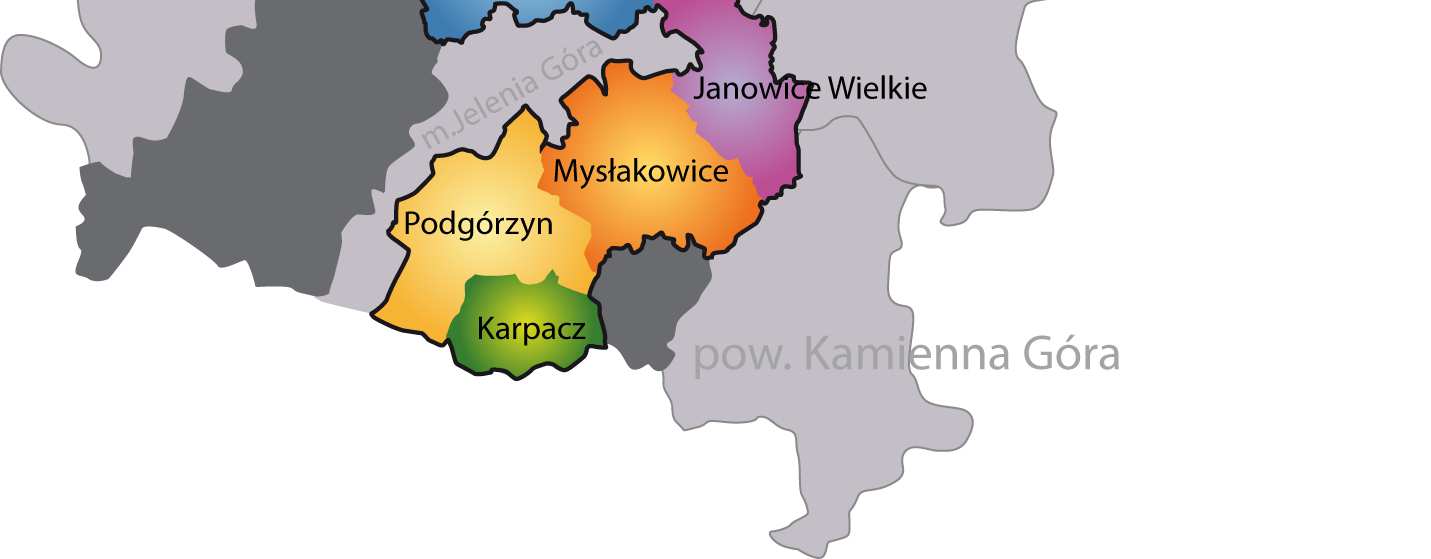 Śląska. Wszystkie gminy LGD należą do Powiatu Jeleniogórskiego. Omawiany obszar stanowi 1,8% powierzchni całego Województwa Dolnośląskiego.