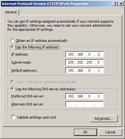 4. Konfigurujemy interfejs sieciowy stacji roboczej według adresacji podanej w arkuszu.