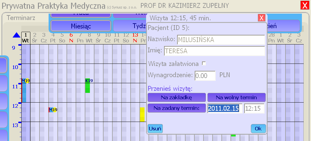 Instrukcja obsługi programu PPM Prywatna Praktyka Medyczna 16 wypełnić rubrykę: Wynagrodzenie. Dane te mogą być później wykorzystane w sporządzanych na użytek gabinetu raportach.