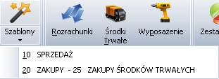 /Uwaga! Po zapisaniu dowodu, szablon nie jest już w żaden sposób powiązany z dowodem. Oznacza to, że zmiana lub usuniecie szablonu nie ma wpływu na już zaksięgowane zapisy.