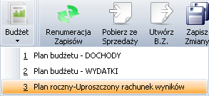 . Automatycznie na listę zapisów zostaną przeniesione wszystkie dokumenty zapisane w programie Faktura.