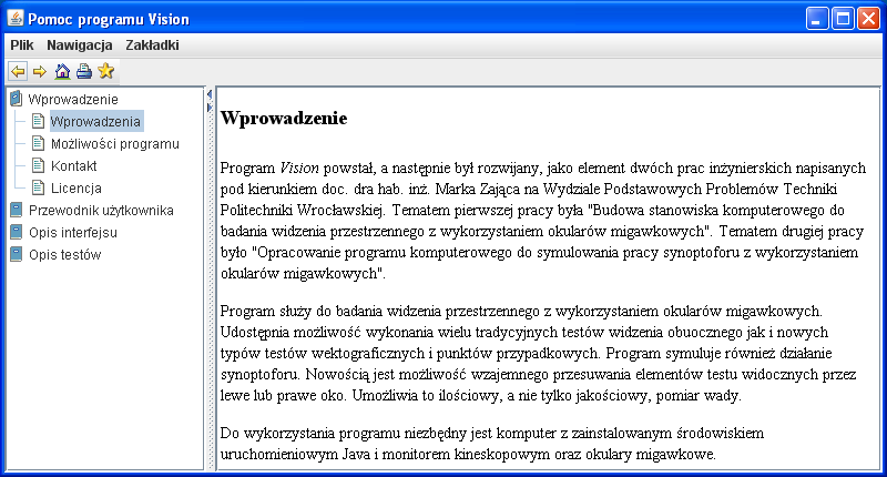 10.3.3 Menu Pomoc Wygląd menu Pomoc przedstawiono na rysunku 10.10. Zawiera ono następujące opcje: ˆ Tematy pomocy: Wybranie spowoduje wyświetlenie okna z pomocą, przedstawionego na rysunku 10.