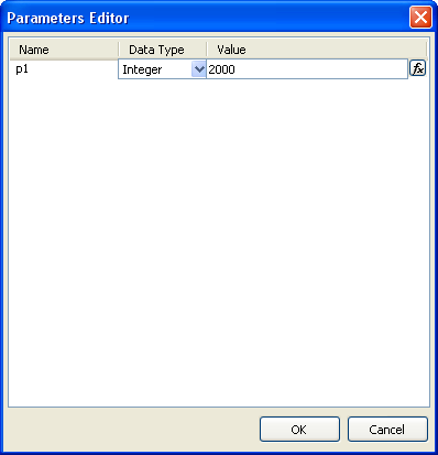 169 FastReport 4.6 User's Manual Wlasciwosc Params takze posiada wlasny edytor. Jest on dostepny, jesli tekst zapytania zawiera jakiekolwiek parametry.