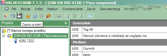 Praca z programem zapisywanie projektów Na koniec chcemy zachować w pliku dane należące do naszego projektu. W tym celu (Rys.12): 1.