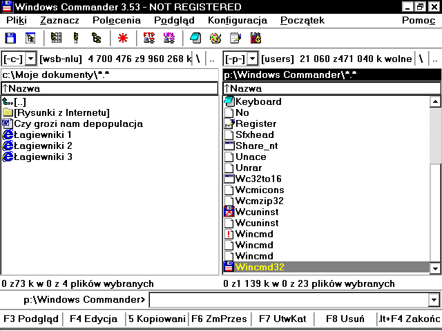 Rozdział 6. Komendy systemu DOS. Program Windows Commander Zadanie 3 Program Windows Commander Program Windows Commander Program Windows Commander jest popularnym programem narzędziowym.
