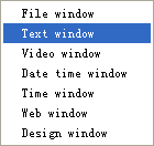 3.1. Wyświetlanie w oknie tekstowym Stwórz nowe okno tekstowe Kliknij Nowe okno, jak pokazano na Rysunku 3-1, wybierz okno tekstowe (text window), aby stworzyć nowe okno tekstowe.