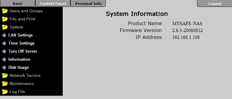 Informacje (Information) Dział w którym znaleźć można nazwę produktu, aktualną