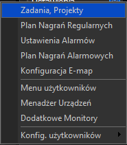 skrótów w głównym menu.