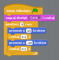 Problem 2. Stefcia chce, żeby kot zawsze startował od środka planszy, a potem poruszał się w prawo i jednocześnie rósł.