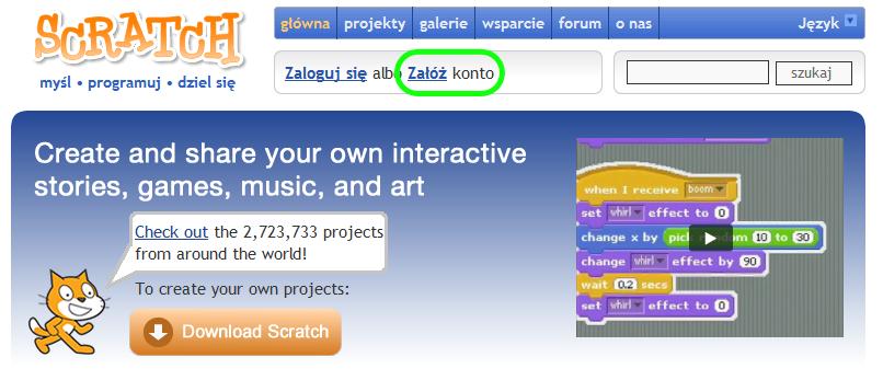 Będziesz mógł również dołączyd do społeczności nauczycieli korzystających na swoich zajęciach z tej aplikacji - ScratchEd, gdzie bezpłatnie publikowane są interesujące materiały na zajęcia lekcyjne