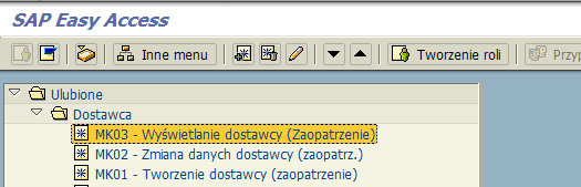 Wywoływanie transakcji w systemie SAP R3 1. Wybór transakcji następuje poprzez wpisanie jej symbolu w pole, które jest elementem paska narzędzi i naciśnięcie klawisza <Enter>.