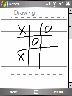 Tworzenie rysunku 1. Puknij Menu Draw (Rysuj), aby przejść w tryb rysowania. Przed komendą pojawi się znak ( ). 2. Aby stworzyć rysunek, pierwszą kreską przetnij trzy linie pomocnicze.