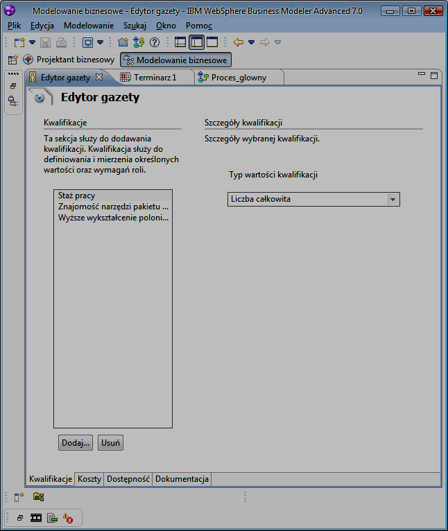 Modelowanie, symulacja i analiza systemów w środowisku WebSphere Business Modeler Rys. 4.