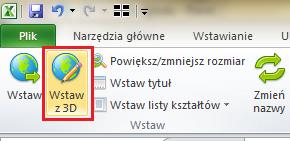 2. Następnie użyjmy polecenia Wstaw z 3D w celu wygenerowania pożądanej mapy: