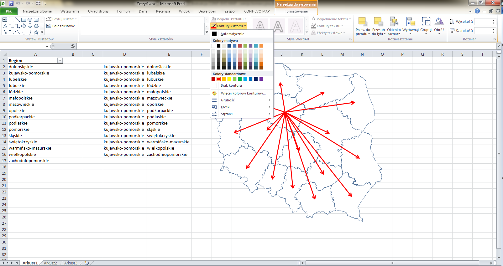 I jeszcze kolor: Eksport wizualizacji do plików graficznych Ze względu na fakt, iż oprogramowanie tworzy obiekty wbudowane w MS Excel i są one scalone w efekcie końcowym, funkcje eksportu do plików