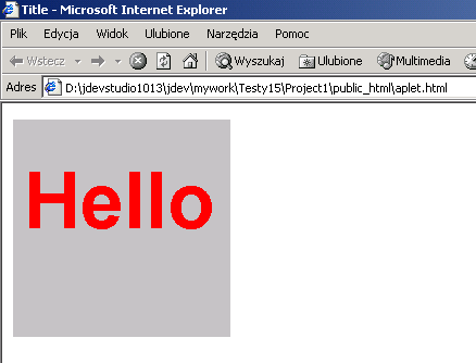 Przykładowa strona HTML z apletem <HTML> <HEAD> <TITLE>Title</TITLE> </HEAD> <BODY> <APPLET