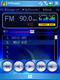 FM Tuner Kliknij,Programs, Multimedia a następnie FM Tuner. Fm Tuner pozwala na słuchanie stacji radiowych przy pomocy słuchawek.