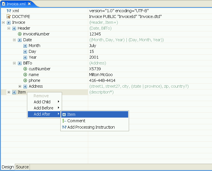 Edytowanie XML-a Edytor właściwości Możliwość wyboru elementów tylko