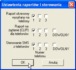 Jeżeli do modułu podłączono czujniki temperatury T1 lub T2, to ich wyniki pomiarów będą automatycznie dopisywane na końcu każdego meldunku SMS.