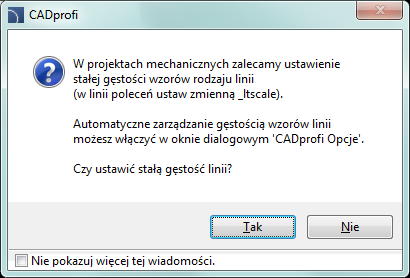 Wstęp: Ważne informacje o pracy z programem CADprofi Skala rysunku Wszystkie projekty należy wykonywać w przestrzeni modelu w skali 1:1 w wybranej jednostce projektowania (mm, cm, m, cale).