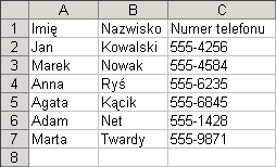 4. Pojęcie baz danych o Baza danych (lista) w programie Excel jest to dowolna grupa danych umieszczonych w skoroszycie, której pierwszy wiersz zawiera nagłówki definiujące znaczenie poszczególnych