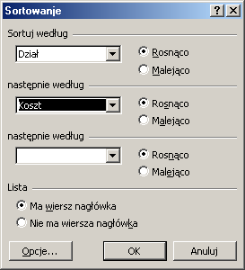 o Wprowadzając informacje staraj się unikać pomijania wierszy - pozostawiony pusty wiersz oznacza koniec bazy danych Upewnij się, że w poszczególnych kolumnach wprowadzasz odpowiednie dane.