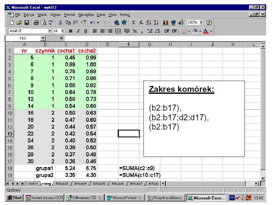 Operacje przenoszenia bądź kopiowania arkusza do innego skoroszytu przebiega podobnie.