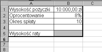 176 Zastosowanie Informatyki Zapis w Excelu: =PMT(8%/12;10;10000;0;1) po zatwierdzeniu wprowadzanej formuły uzyskamy wynik: -1 030,16 zł c).