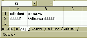 4. Funkcje udostępniane przez Dodatek KE 12/46 4. Funkcje udostępniane przez Dodatek KE 4.1. Funkcje zlokalizowane w menu Trawers 4.1.1. Wstaw wynik zapytania SQL jako nowy arkusz Funkcja tworzy nowy arkusz w skoroszycie i umieszcza w nim wynik zapytania SQL.