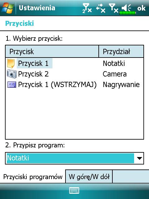 ❶ ❷ ❶Przycisk 1 ❷Przycisk 2 Klawisz skrótów można ponownie definiować jako klawisze