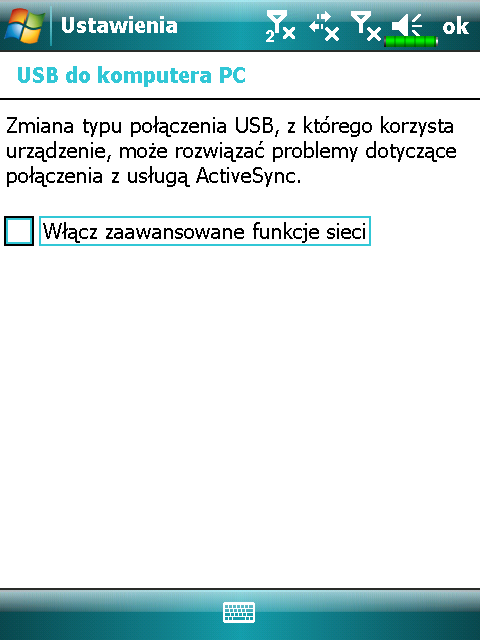 FAQ dotyczące synchronizacji Dotknij komputera PC., Ustawienia, zakładki Połączenia, a potem USB do 1. Domyślne ustawienia fabryczne zalecają zaznaczyć okienko. 2.